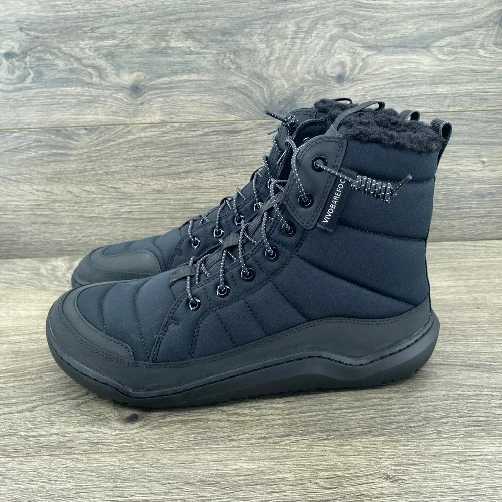 Vivobarefoot Gobi Hiber M Mens 9 Black Obsidian Primaloft Barefoot Winter Boots